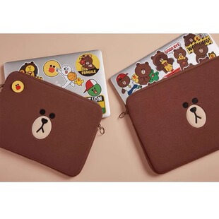 适用华为苹果11寸10.9联想14苹果13.3寸13.6保护套 布朗熊平板电脑包卡通可爱防震电脑内胆包新款
