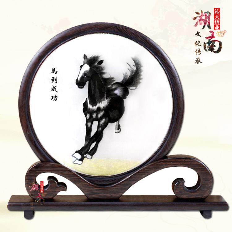 双面绣湘绣沁天绣业老虎动物鹤