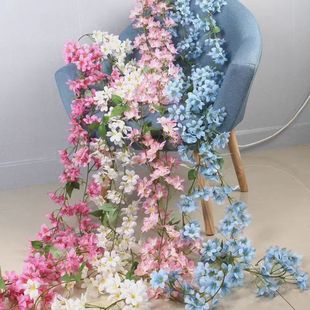 饰遮挡 迎春花樱花藤条假花藤蔓植物客厅空调管道缠绕暖气装