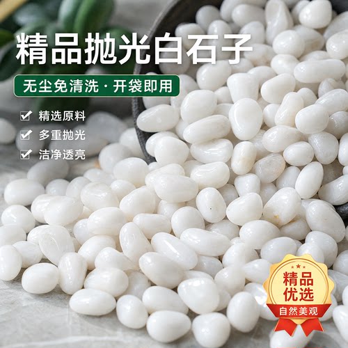 铺地雨花石白色鹅卵石白色石子