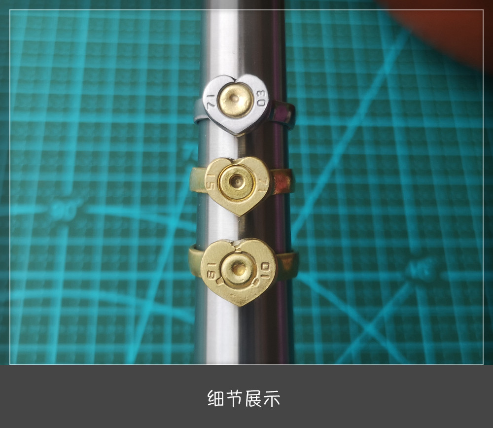 弹壳戒指手工打磨军恋情侣退伍留念军嫂