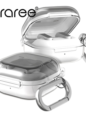 韩国araree适用于三星Galaxy Buds4/4Pro耳机壳保护套透明硬壳Buds4Pro一体带挂扣蓝牙耳机超薄保护壳