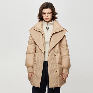 羽绒服女立领拼接拉链短款 她图2024冬季 宽松时尚 流行女装 外套 新款