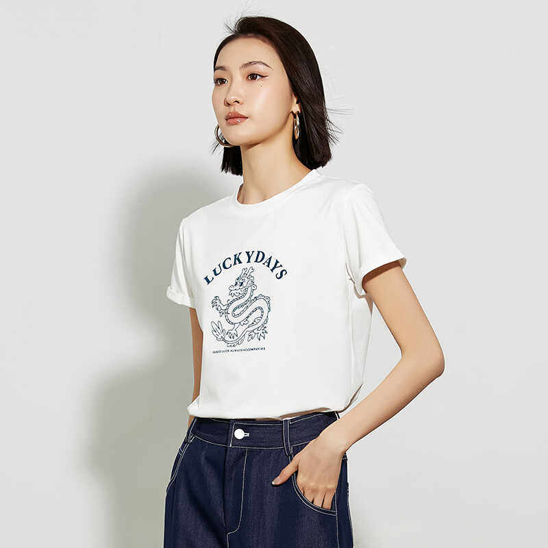 字母印花T恤女2024夏季图片