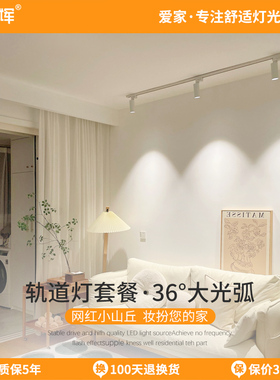 爱多辉轨道灯led射灯明装客厅背景墙家用三色深防眩小山丘滑轨灯
