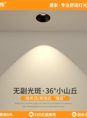 爱多辉射灯小山丘led天花灯嵌入式cob筒灯超薄客厅家用洗墙灯5550