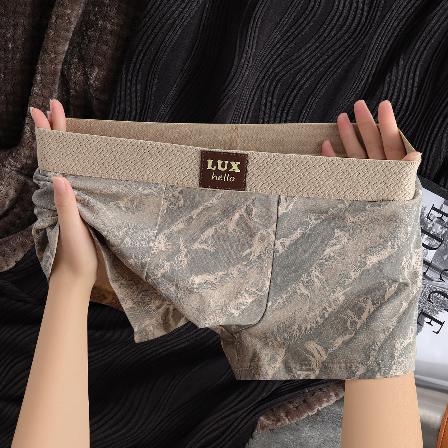 纯棉男士内裤舒适透气潮流时尚平角裤男款男式中腰青少年短裤头