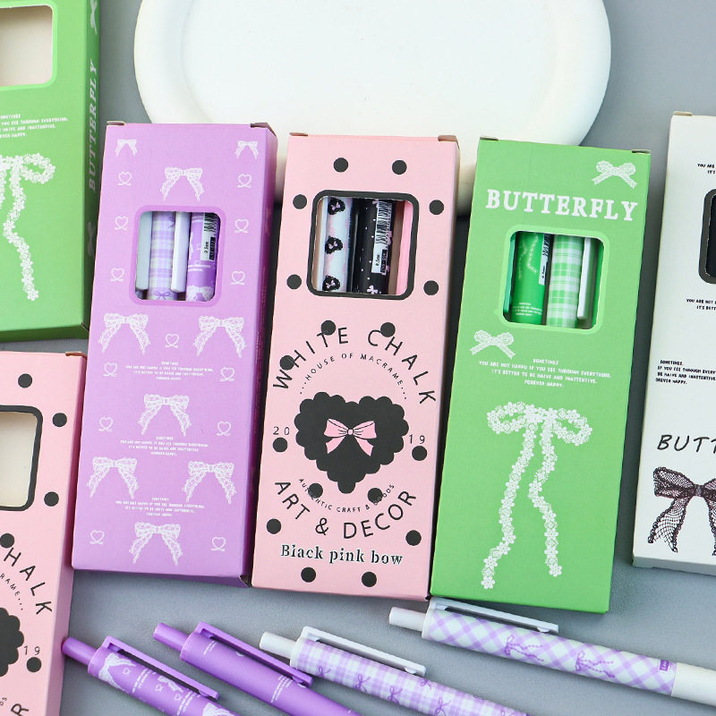 ins高颜值淡蓝黑粉按动正姿中性笔可爱学生考试专用0.5速干刷题笔