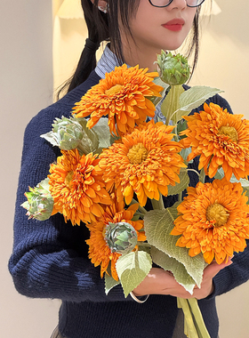 向日葵仿真花高级感逼真花艺摆件