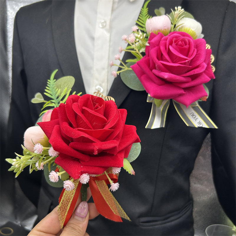 商务会议嘉宾胸花大朵公司开业活动年会贵宾襟花结婚森系仿真高档