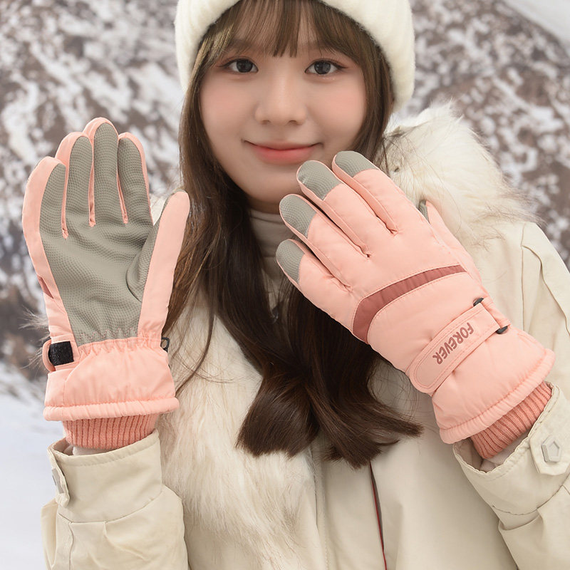 滑雪骑行手套女冬天加绒加厚保暖户外运动防风防寒防水防滑束口
