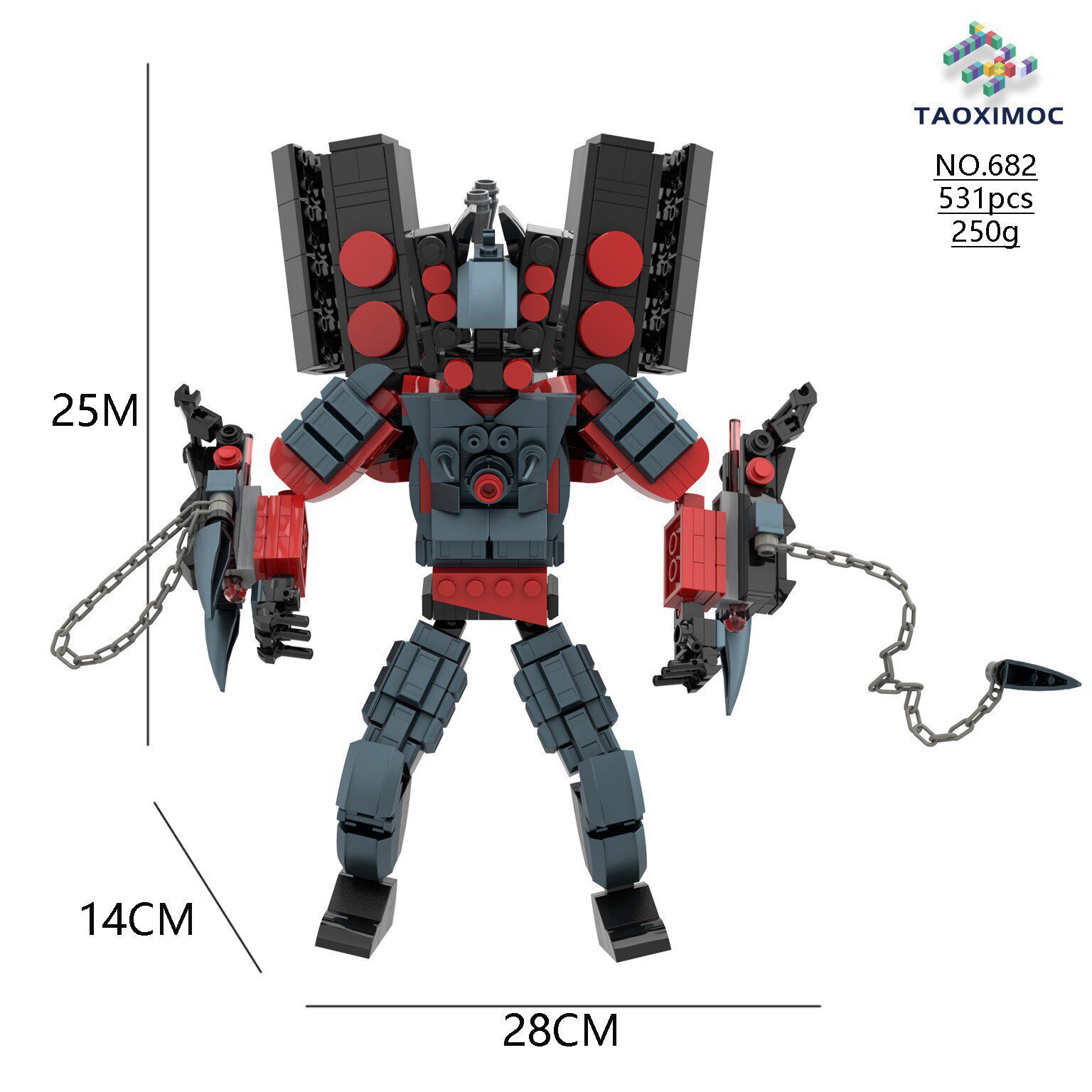 网红泰坦电视人马桶人和监控人玩具积木拼装时钟人手办男孩音响人