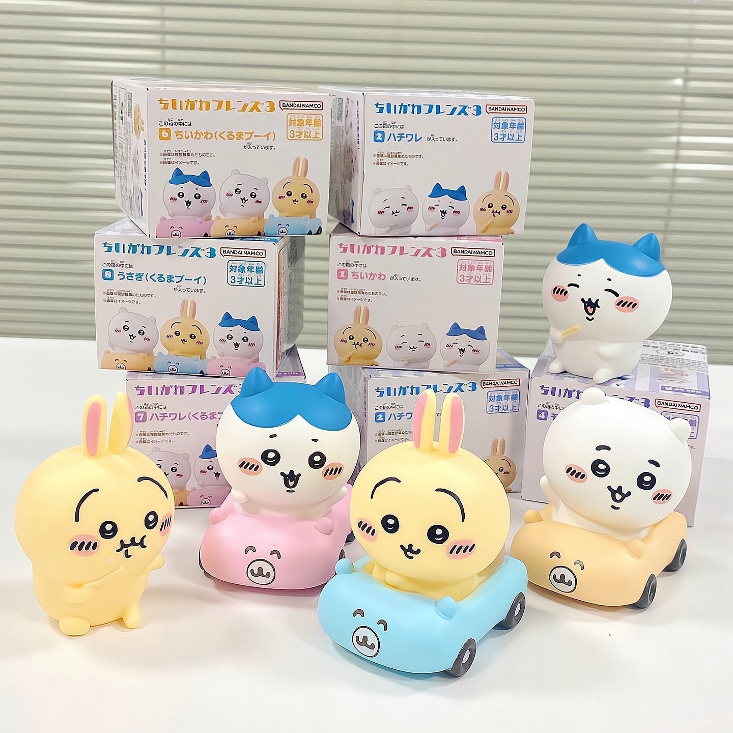 创意自嘲熊盲盒手办chiikawa乌萨奇吉伊卡哇小车车食玩吃饭小摆件