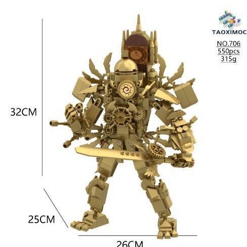 马桶人和监控人的玩具积木手办泰坦时钟王音响电视人红莲生化玩偶