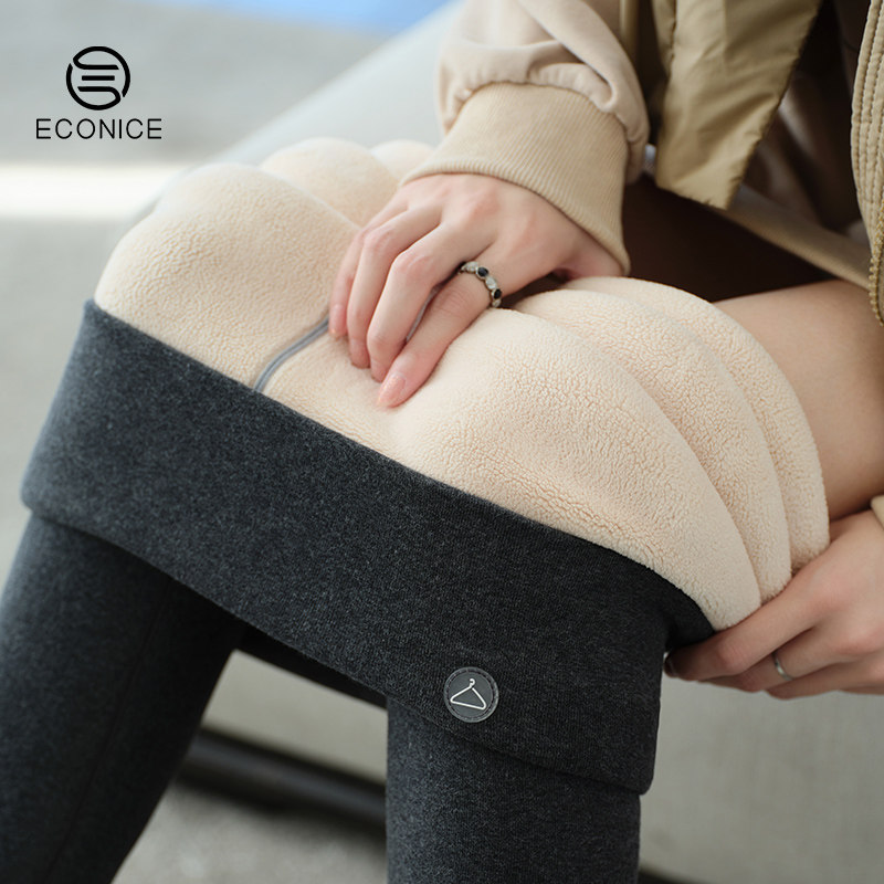 羊羔绒打底裤女冬季纯棉加绒加厚保暖秋裤新款纯棉外穿显瘦紧身裤