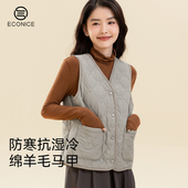 羽绒棉马甲女士秋冬季 坎肩 保暖背心轻薄内搭外穿棉服马夹打底开衫