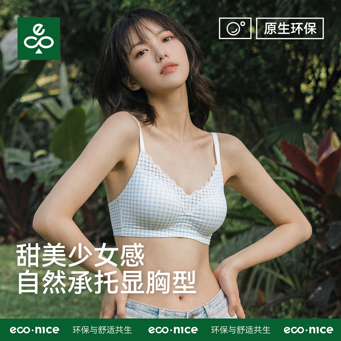 A类纯棉蕾丝薄款聚拢防下垂文胸图片