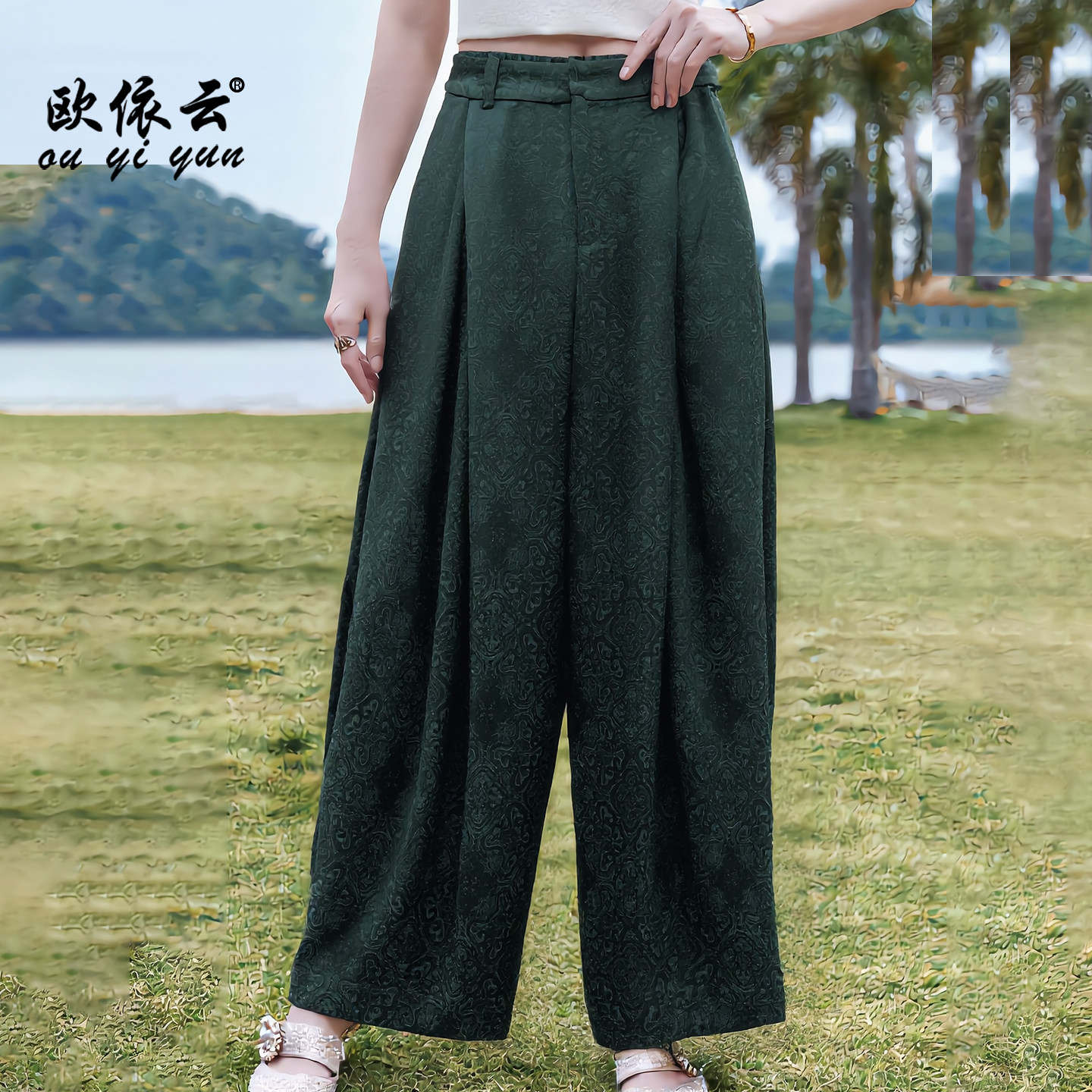 老钱风阔腿裤宽松减龄裤显瘦女裤图片
