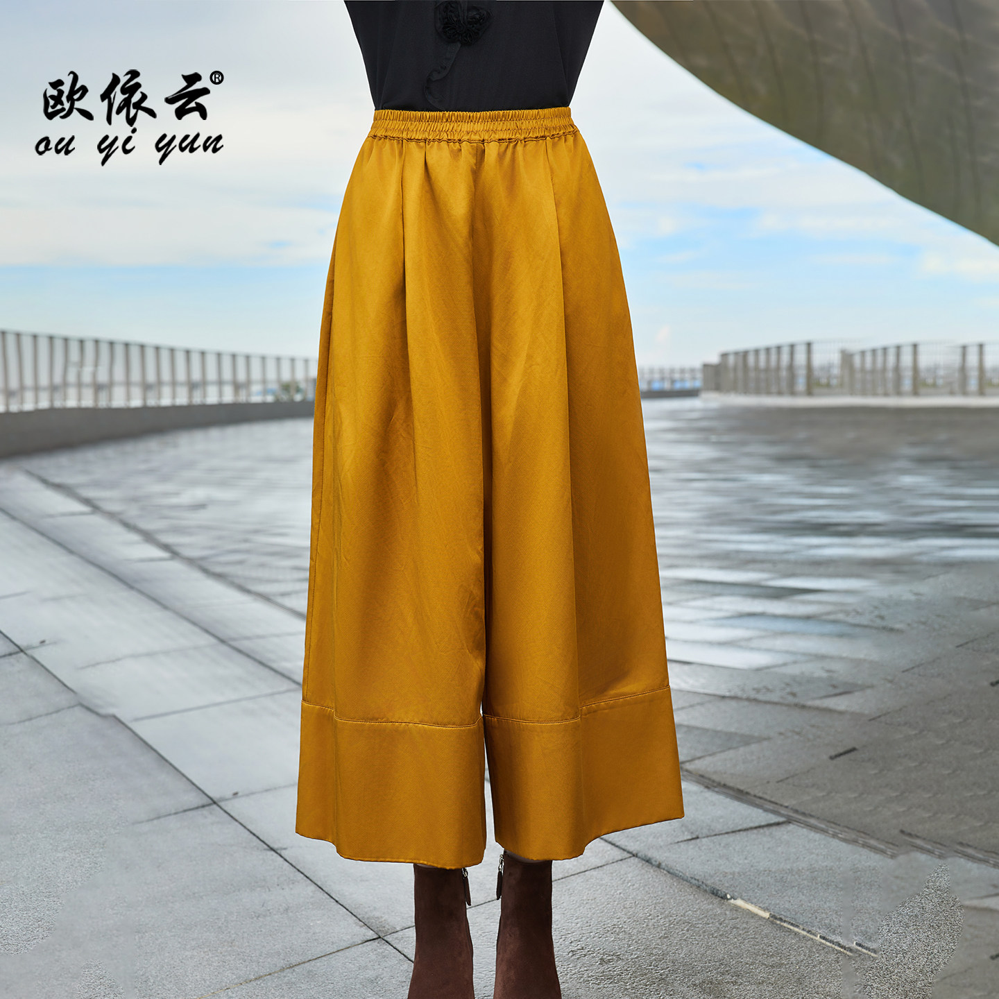 时尚阔腿裤洋气妈妈秋装大码女裤图片