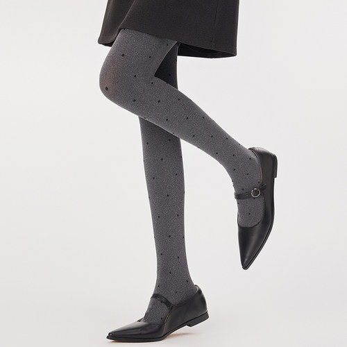 天鹅绒波点不掉档显瘦打底连裤袜