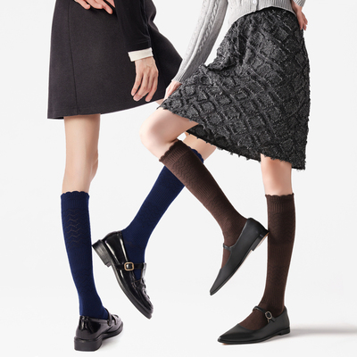 复古镂空压力瘦腿保暖羊毛小腿袜