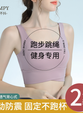 运动内衣女高强度健身跑步防震防下垂瑜伽服一体美背背心式文胸罩