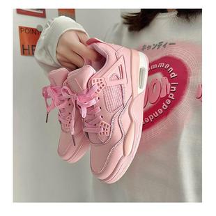樱花粉女鞋AJ运动鞋百搭新款气垫篮球鞋学生增高跑步情侣鞋子男鞋