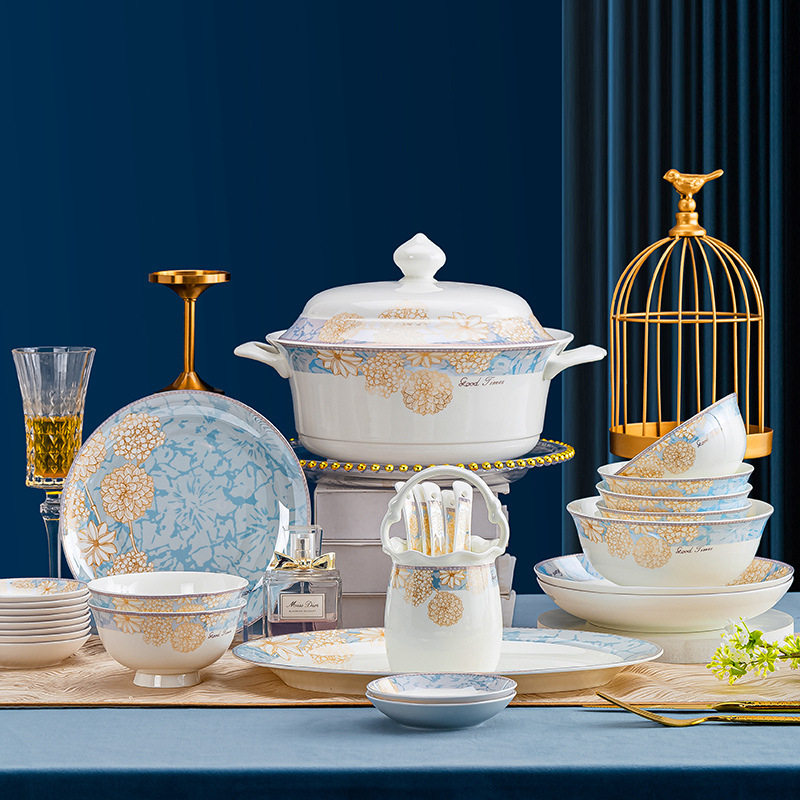 景德镇陶瓷餐具碗盘碟子礼品陶瓷碗欧式家用骨瓷饭碗面碗大汤碗,餐饮具,碗,淘宝优惠券,粉丝福利购,淘宝优惠卷