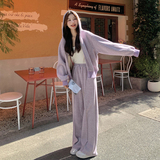 现货ZB296-Y1085丁香紫色针织套装卫衣两件套P180K268，女装运动套装，浙宝296