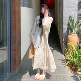 现货Y1111水墨印花风懒人长裙两件套P145K218，女装连衣裙，浙宝296