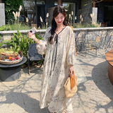 新款已出货Y1111水墨印花风懒人长裙两件套P145K218，女装连衣裙，浙宝296