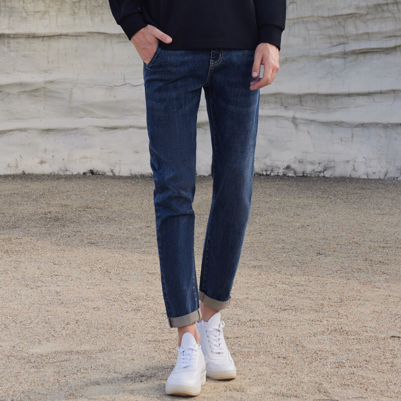 半身缘男裤 秋季简约时尚舒适棉耐磨弹性牛仔裤243101p10103455