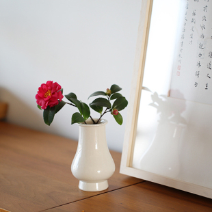 包邮 古典居家台面 闲趣别院 草木灰陶瓷仿古花瓶花器中式 清醇淡古