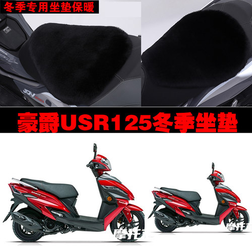 豪爵USR125摩托车专用冬季坐垫加厚保暖防雨防晒防雪狐狸毛绒座垫