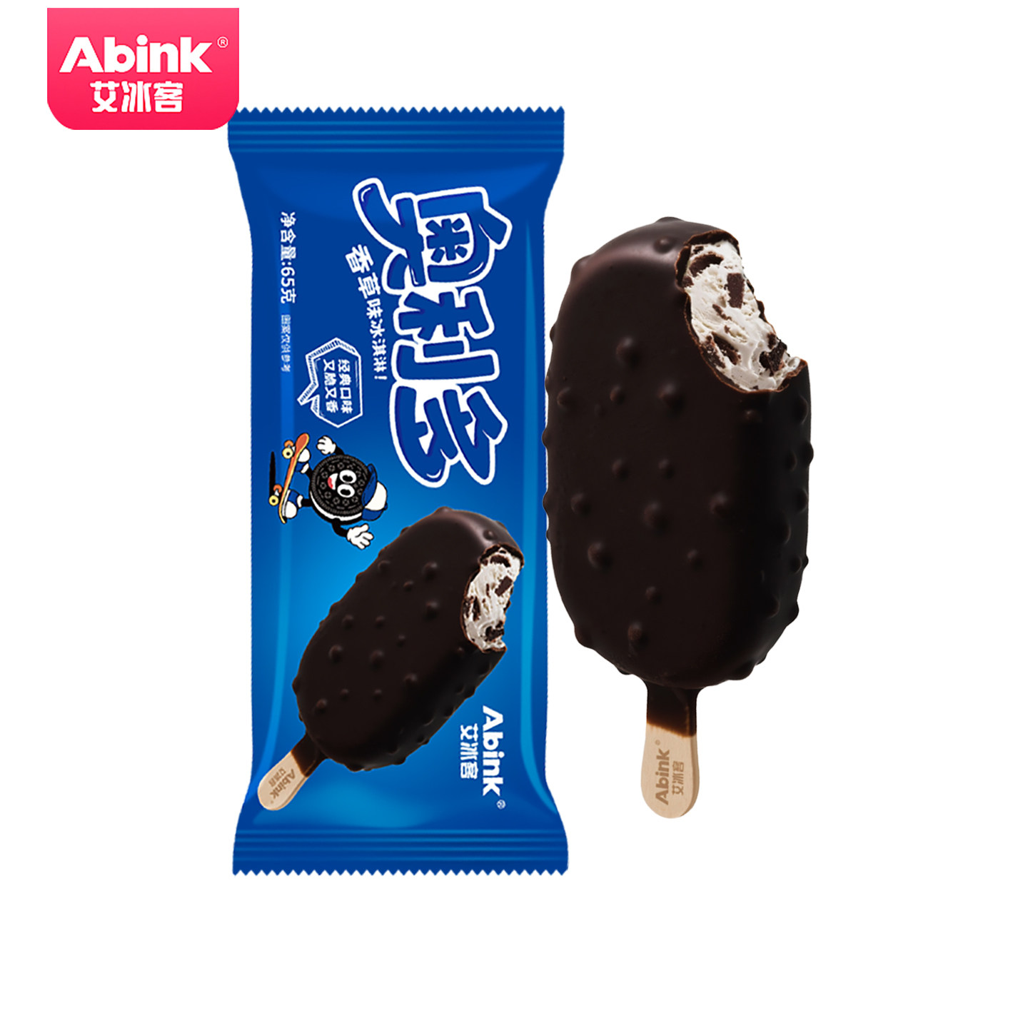 2026新品10支 香草奥利奥饼干味雪糕65g艾冰客网红脆皮冰淇淋批发