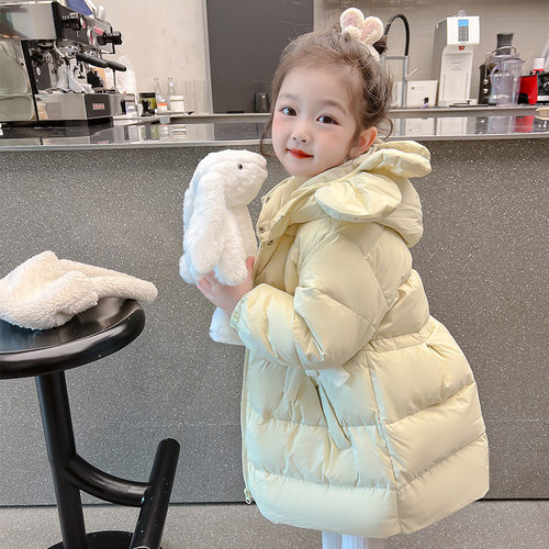 女童羽绒服2025新款中长款宝宝冬季棉袄女孩冬装棉衣儿童棉服外套