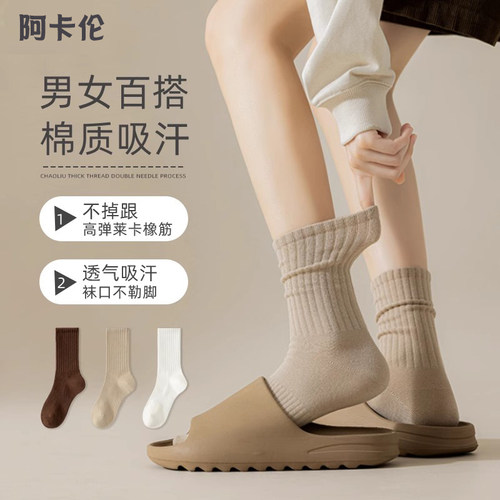 配鲨鱼裤袜子女春秋夏季中筒袜