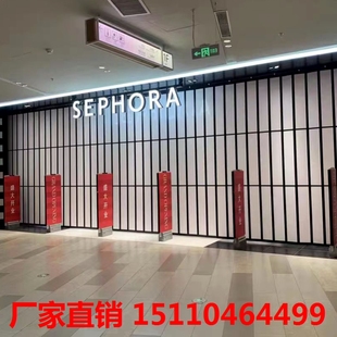 新品 汽美店洗车房铝合金水晶折叠门防水隔断门帘商铺店面美容推拉