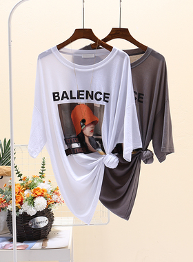 冰丝短袖t恤女宽松慵懒风潮2025年新款oversize美式半袖薄款上