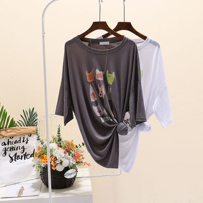 短袖通勤薄款印花女士