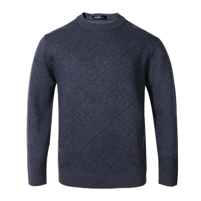 奥古利奥 圆领加厚羊毛衫男士冬季新品毛衣中年套头保暖毛衣