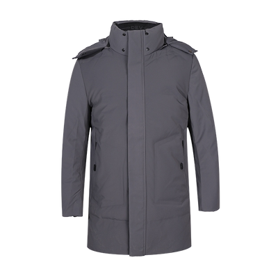 可拆卸帽商务休闲中长款羽绒服