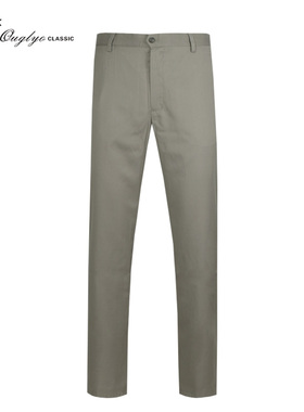 奥古利奥 休闲裤男春夏薄款灰色纯色商务合体中腰直筒长裤C83506