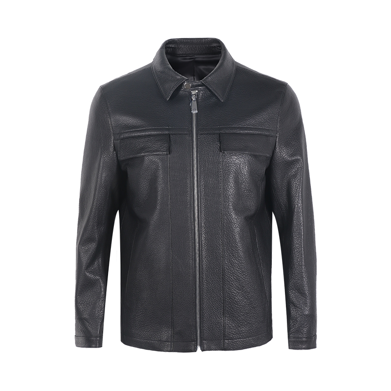OUGLYO/奥古利奥秋冬男士中青年翻领皮衣夹克机车男神