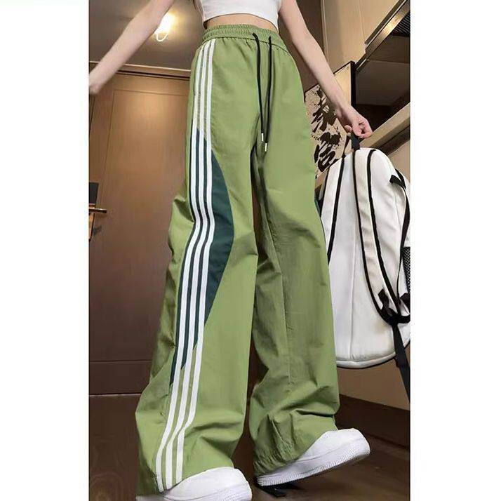 黑色美式速干工装裤女2026新款夏季薄款宽松跳舞休闲直筒运动裤子