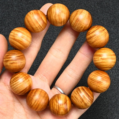 吉方圆拆房老料小叶桢楠金丝楠木乌木男士文玩20mm手串佛珠