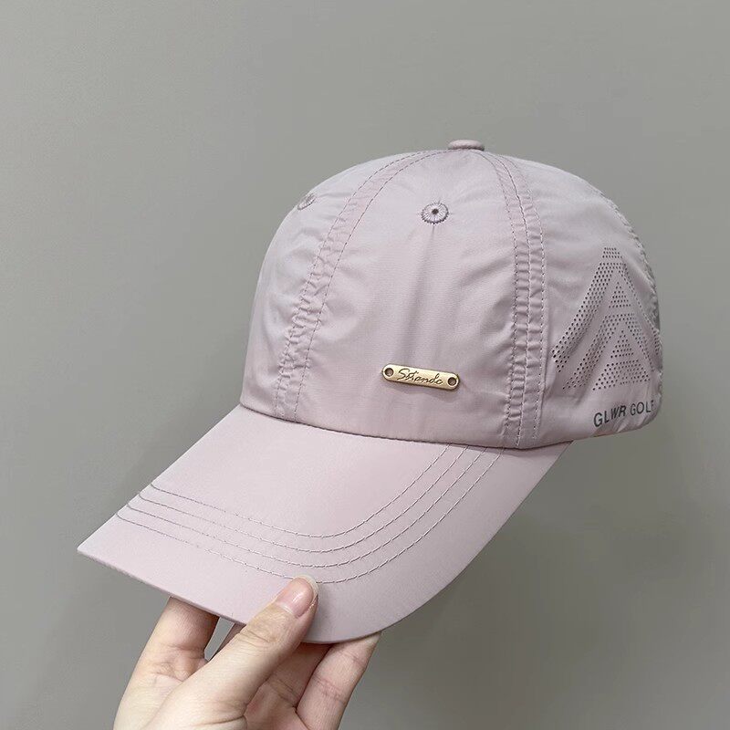 速干太阳帽女2025新款粉色运动帽子男款跑步夏款鸭舌帽软顶棒球帽