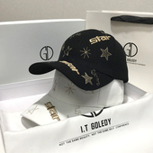 潮牌帽子刺绣棒球帽女2025年新款 青年网红硬顶黑色鸭舌帽 字母男士