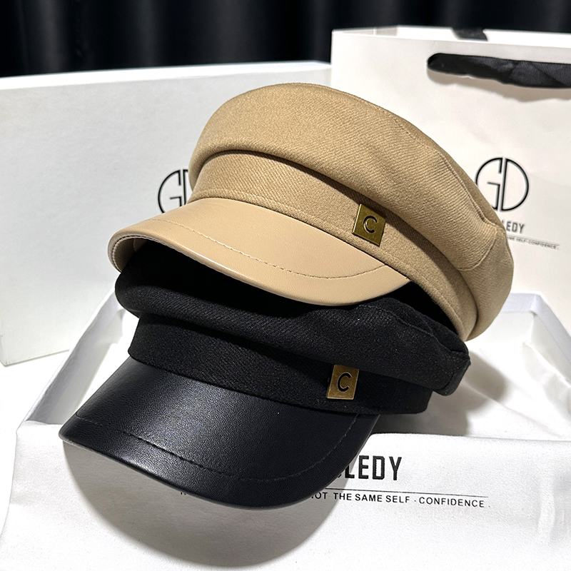 画家帽出游休闲女款秋冬季字母