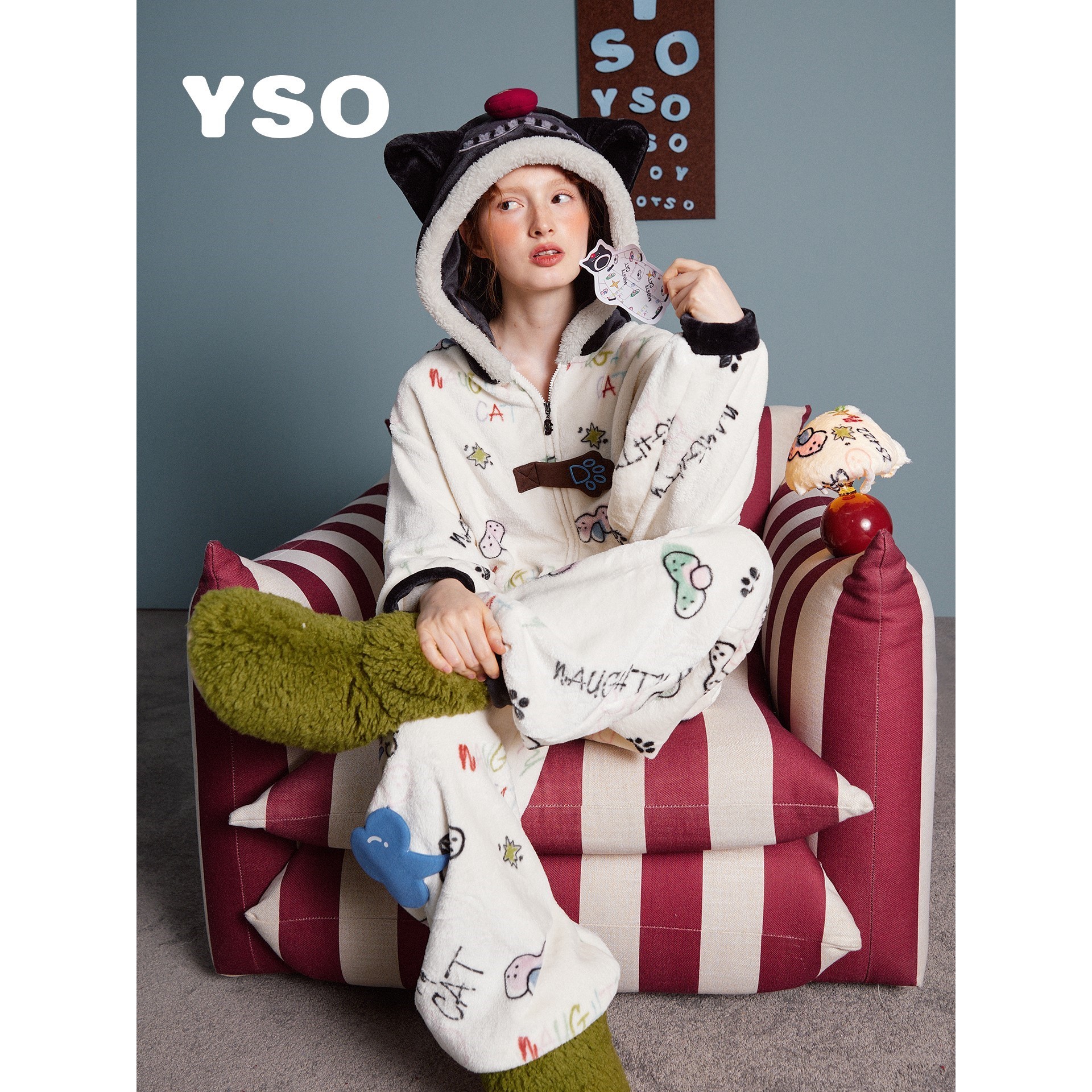 yso【酷猫系列】睡衣女式卡通法
